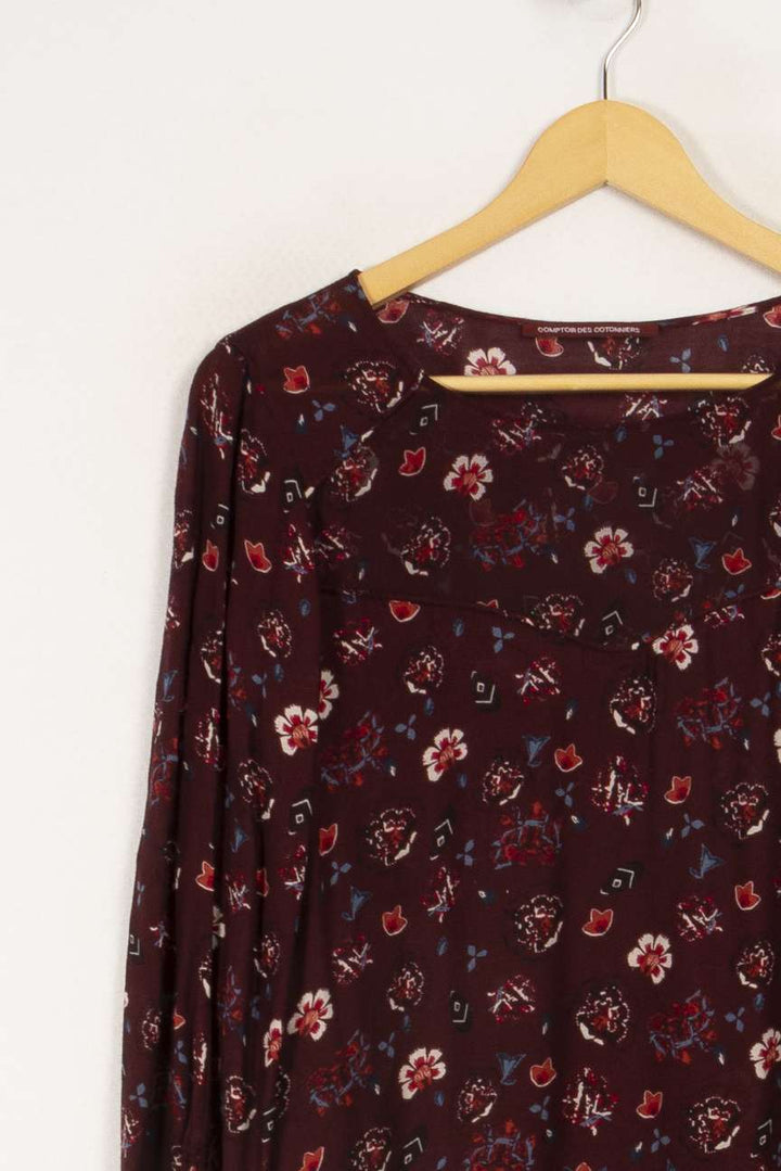 Blouse bordeaux à motifs - Taille L/40