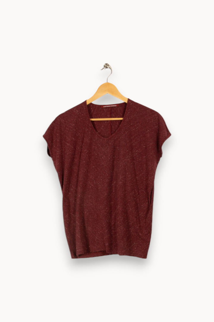 T-shirt bordeaux - Taille S/36