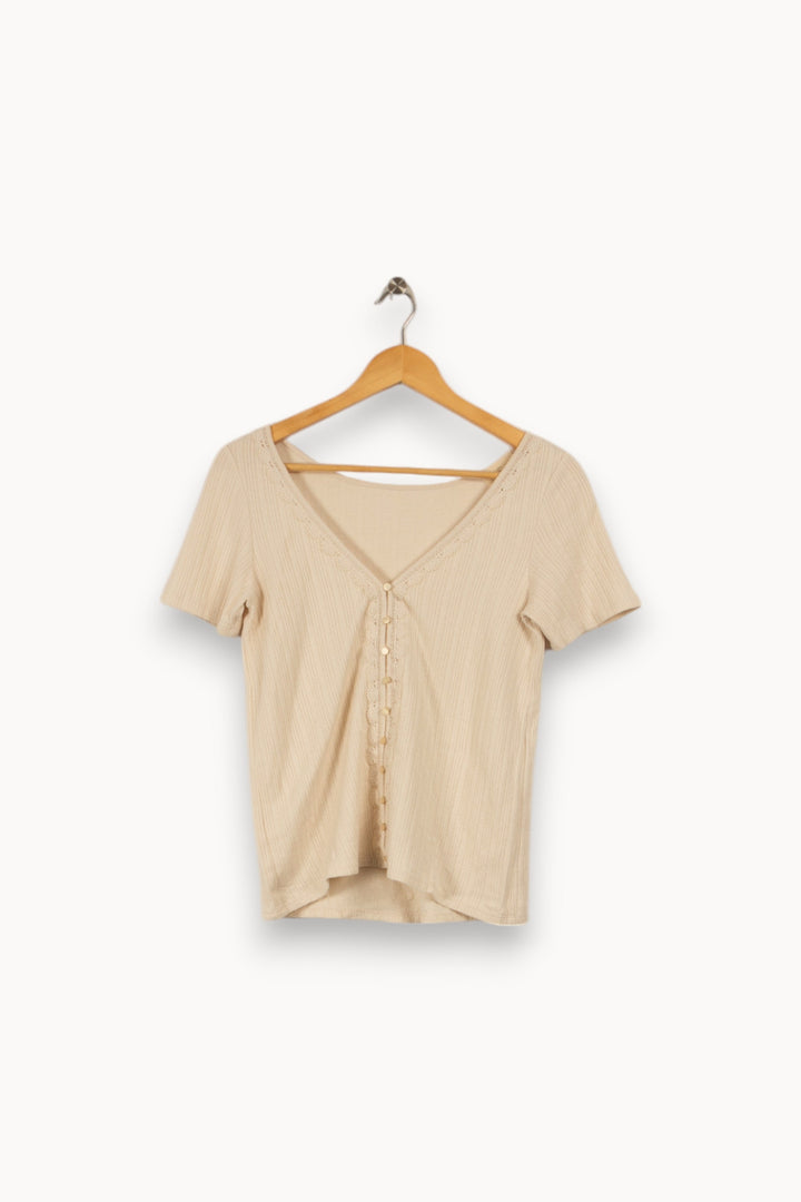 T-shirt beige - Taille XS/34