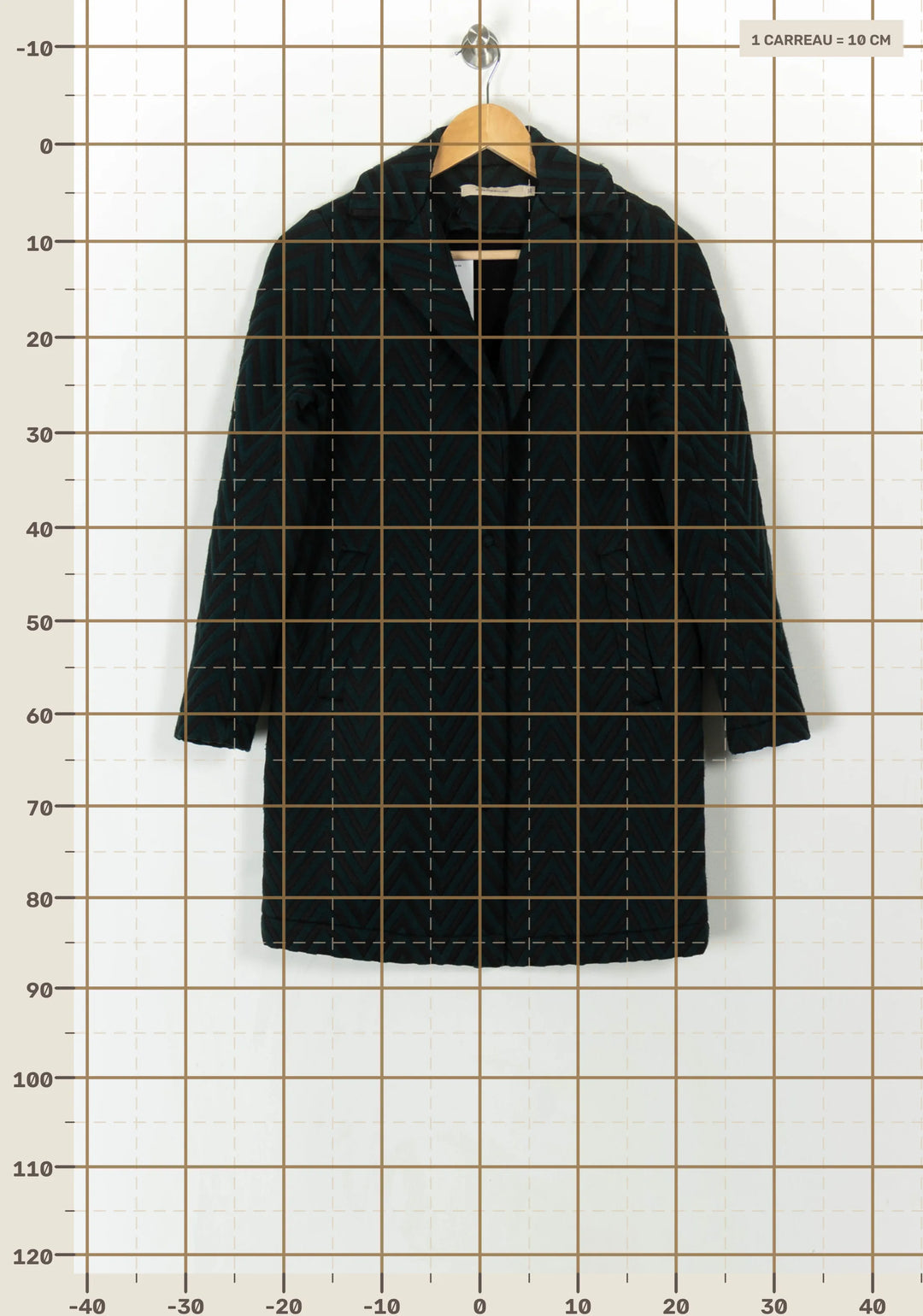 Manteau Vert et Noir - Taille S/36 de la marque La Fée Maraboutée | PARAD15440 - Vendu par Paradigme - Image 4