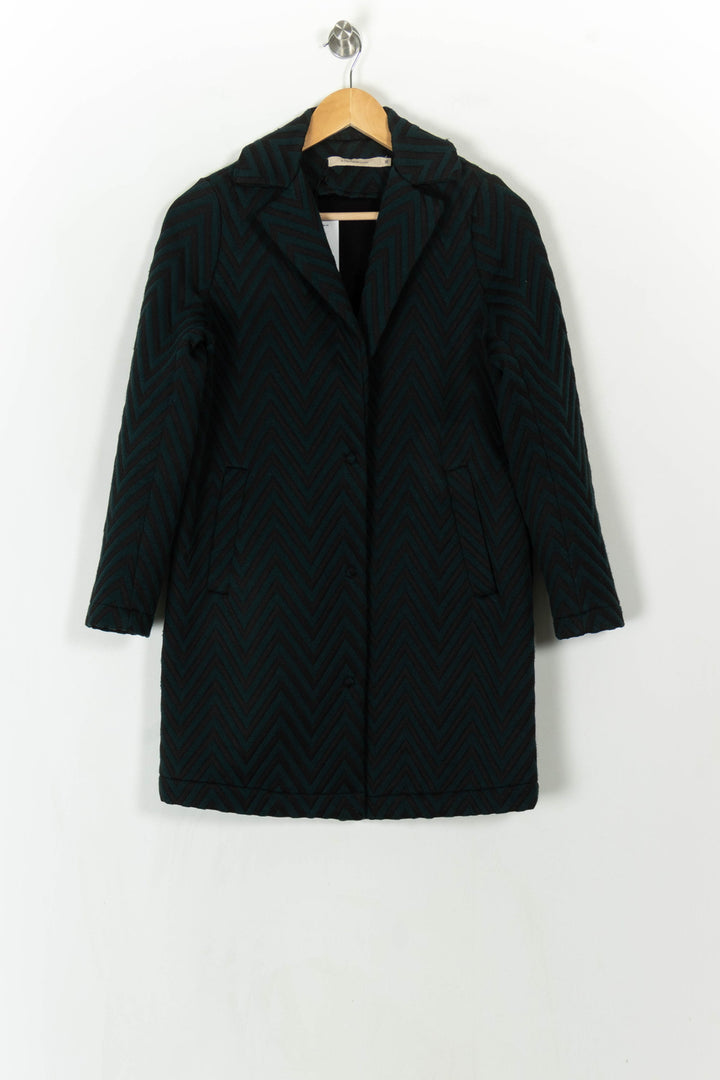 Manteau Vert et Noir - Taille S/36 de la marque La Fée Maraboutée | PARAD15440 - Vendu par Paradigme - Image 2