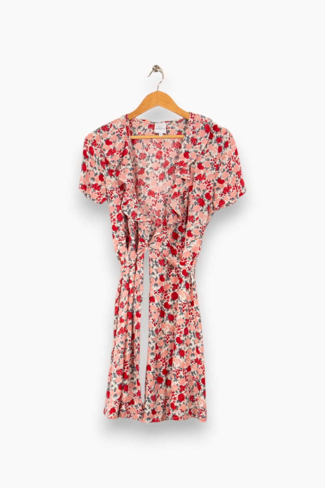 Robe rose et rouge à motifs floraux - Taille S/36