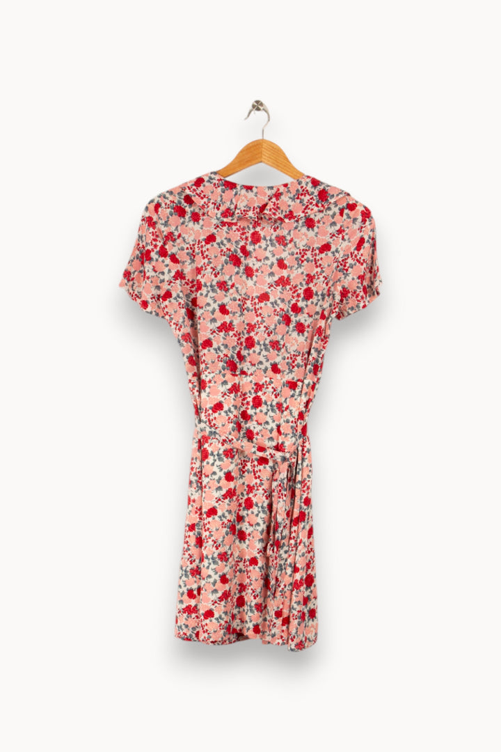 Robe rose et rouge à motifs floraux - Taille S/36