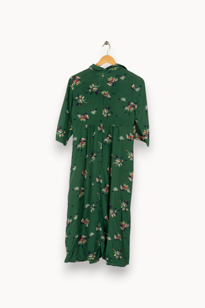 Robe longue verte à motifs - Taille S/36