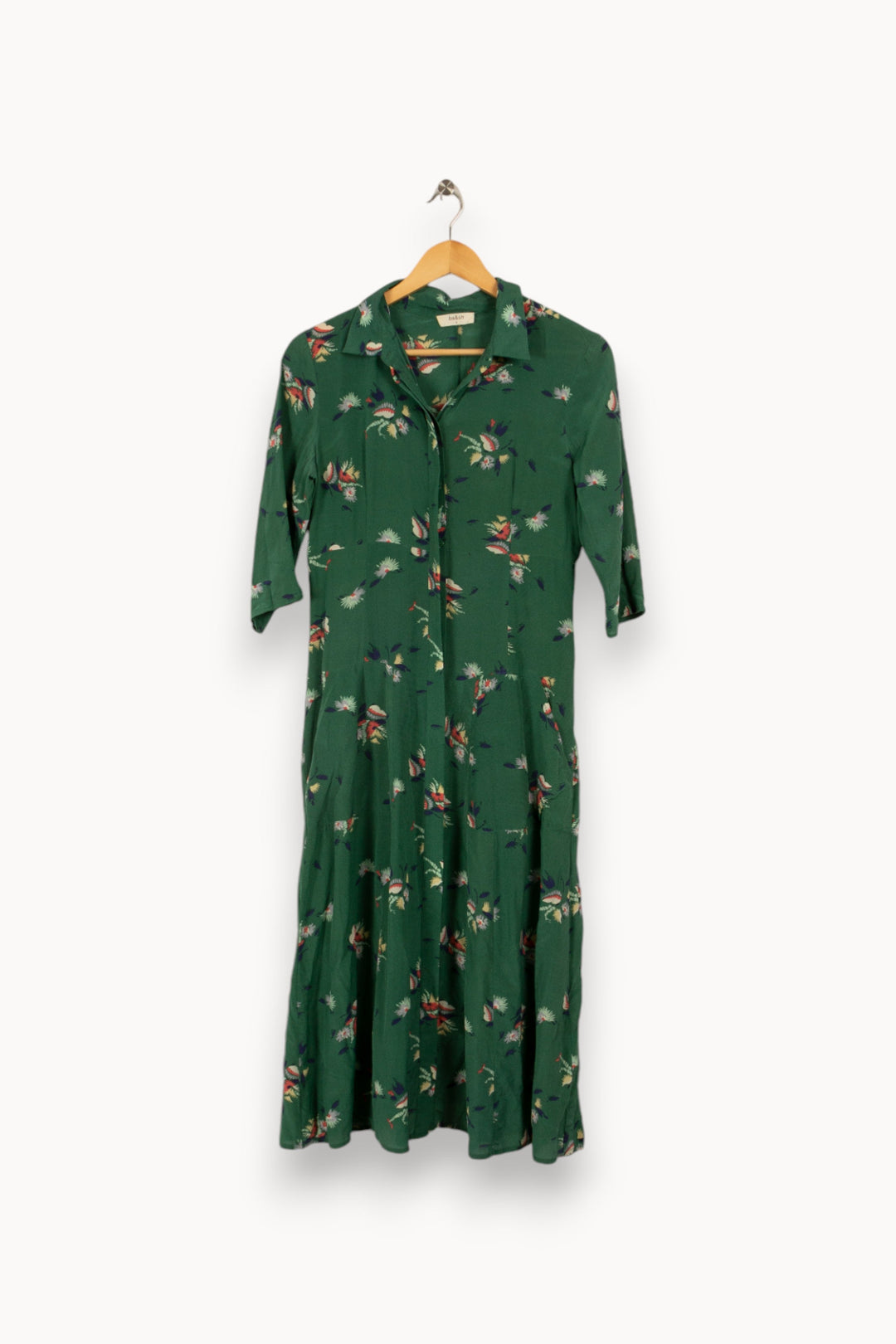 Robe longue verte à motifs - Taille S/36