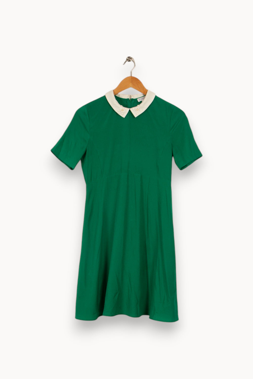 Robe verte avec col blanc - Taille S/36 de la marque Claudie Pierlot | PARAD15560 - Vendu par Paradigme - Image 1