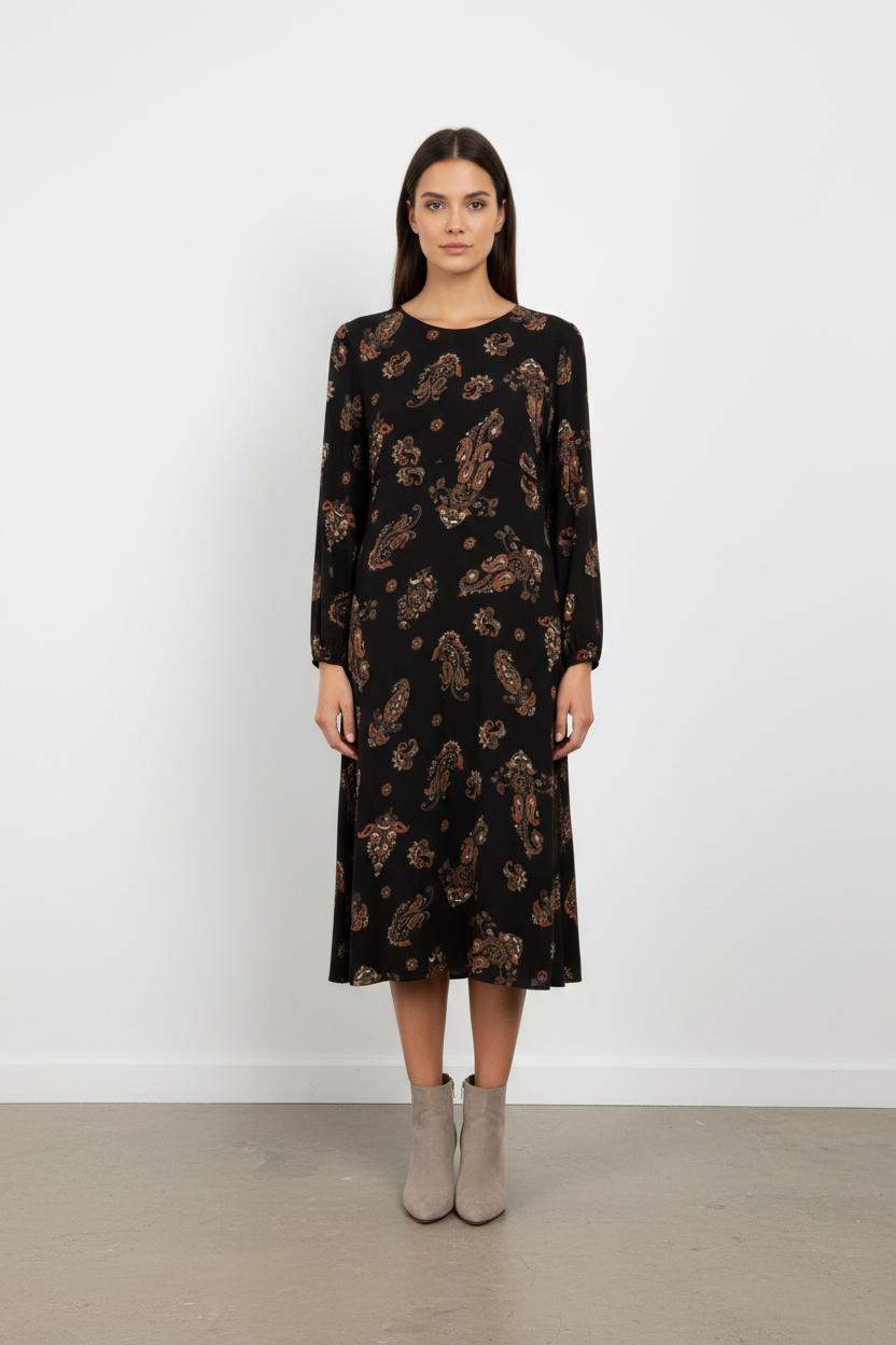 Robe noire à motifs - Taille L/40