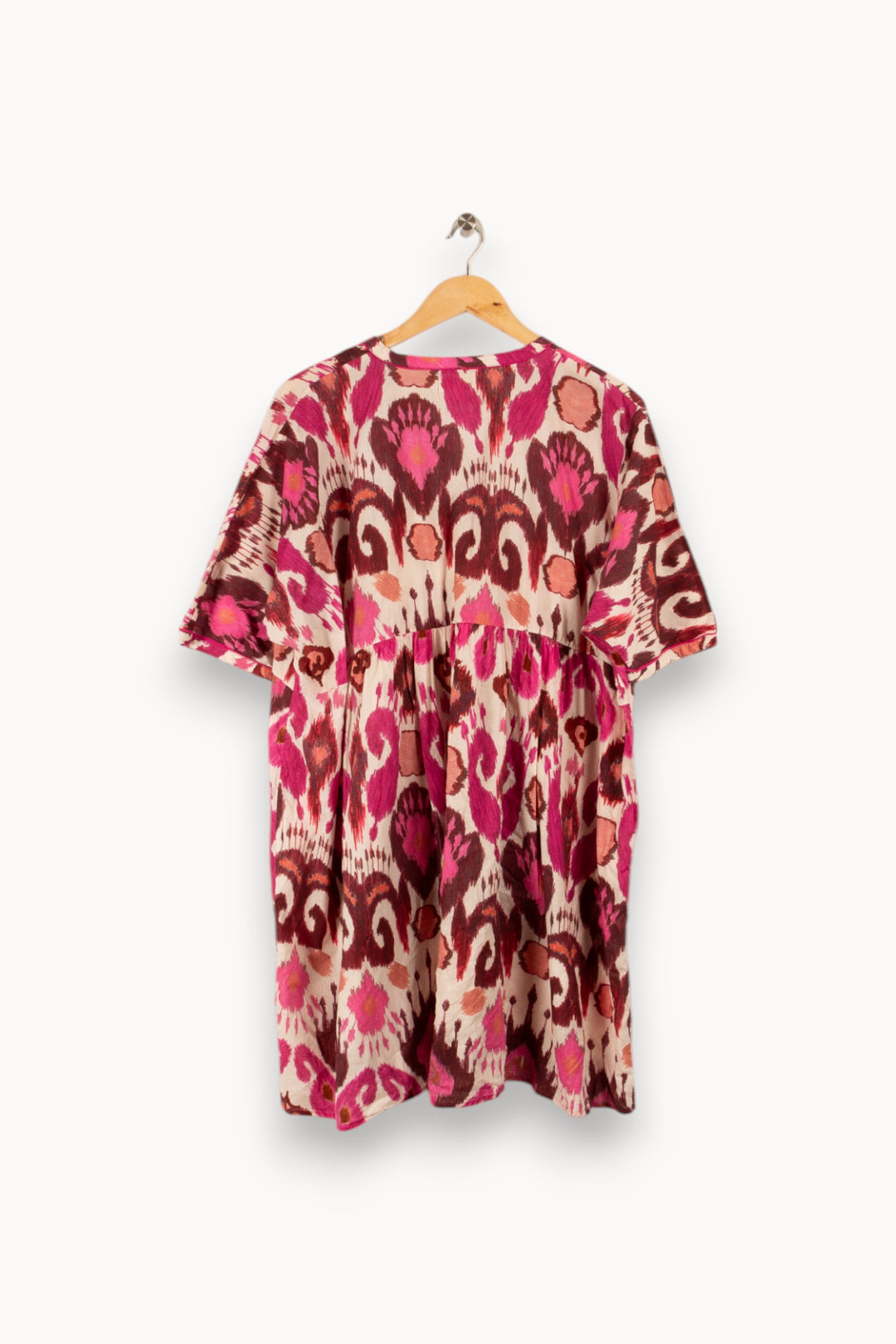 Robe rose à motifs - Taille Unique