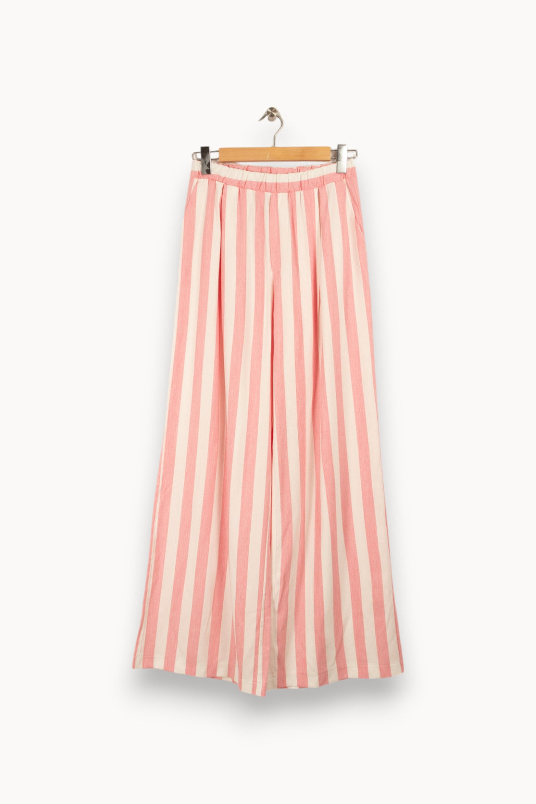 Pantalon rose et blanc rayé - Taille M/38