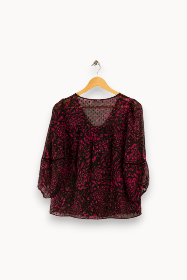 Blouse violette et marron - Taille S/36