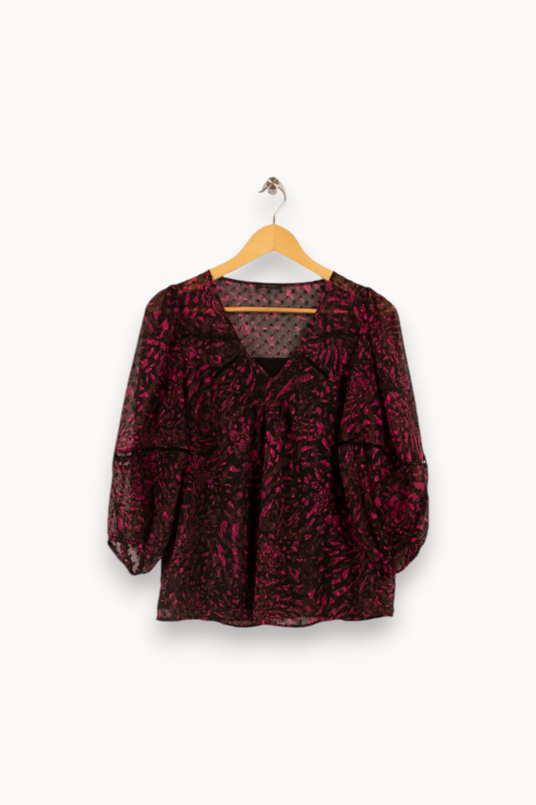 Blouse violette et marron - Taille S/36