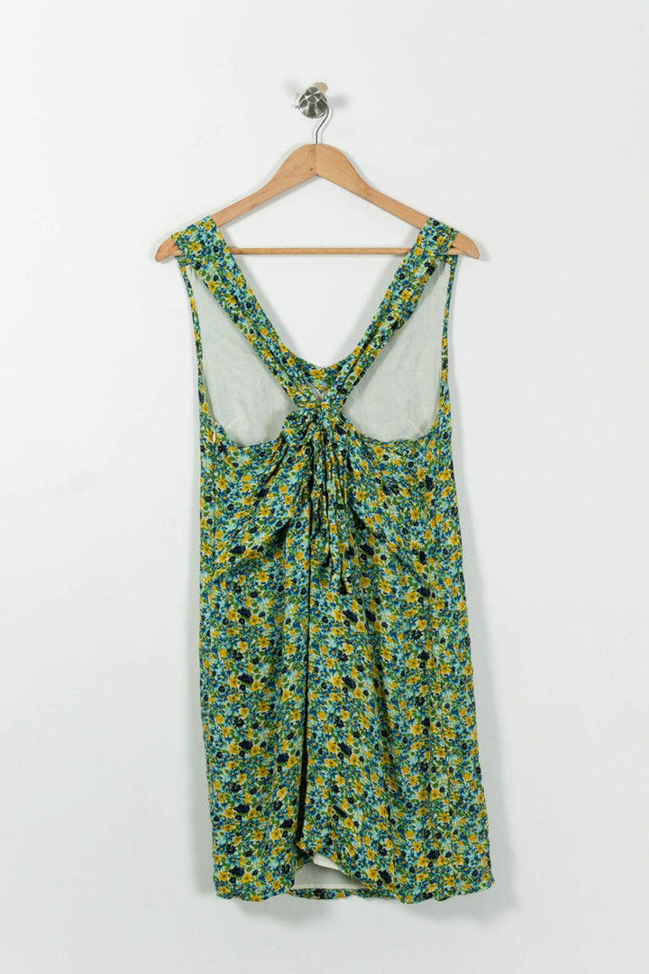 Robe Fleurie Verte et Jaune - Taille S/36 de la marque Bimba y Lola | PARAD15860 - Vendu par Paradigme - Image 4