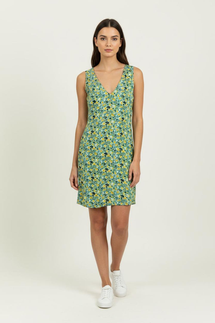 Robe Fleurie Verte et Jaune - Taille S/36 de la marque Bimba y Lola | PARAD15860 - Vendu par Paradigme - Image 1