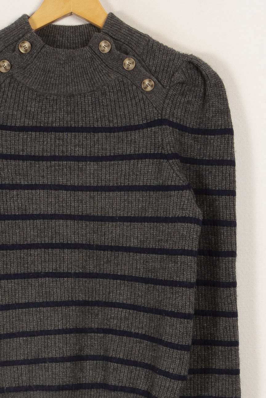 Pull marinière gris/bleu - Taille S/36