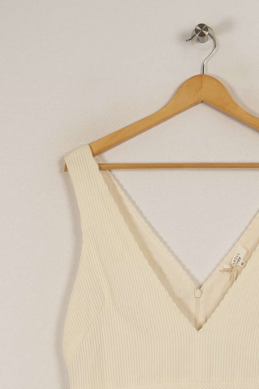 Robe Sans Manches Beige - Taille L/40 de la marque Caroll | PARAD15927 - Vendu par Paradigme - Image 3
