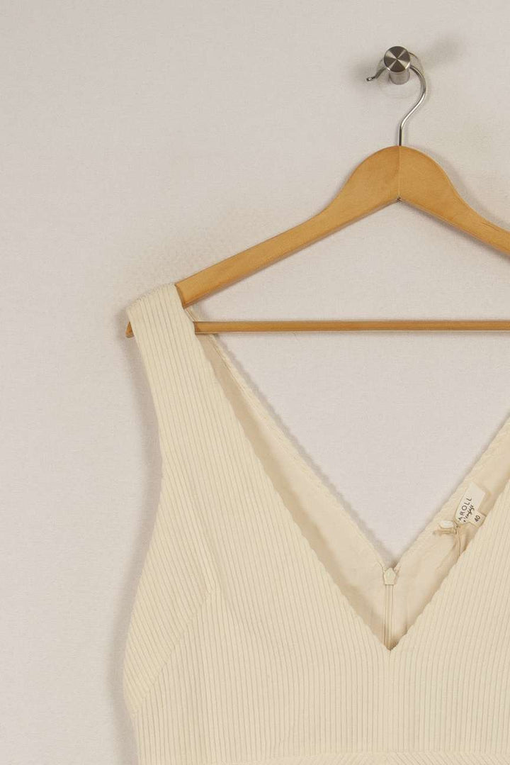 Robe Sans Manches Beige - Taille L/40 de la marque Caroll | PARAD15927 - Vendu par Paradigme - Image 3