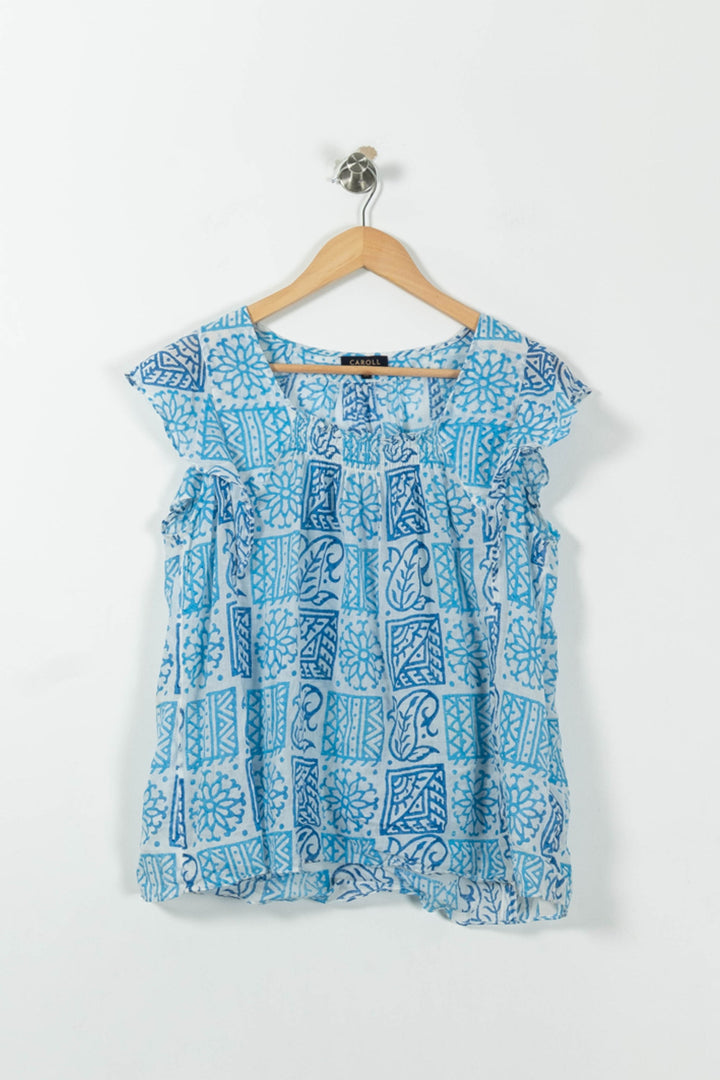 Blouse Bleu et Blanche - Taille XXL/44 de la marque Caroll | PARAD15987 - Vendu par Paradigme - Image 2