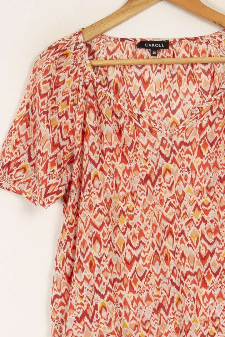 Blouse rouge à motifs - Taille L/40