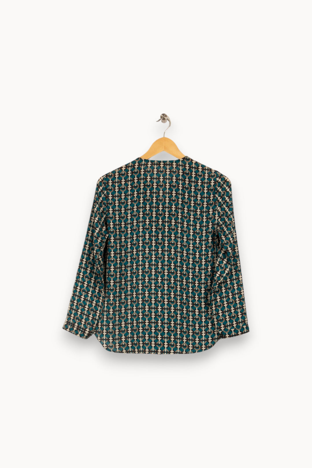 Blouse verte à motifs - Taille XS/34