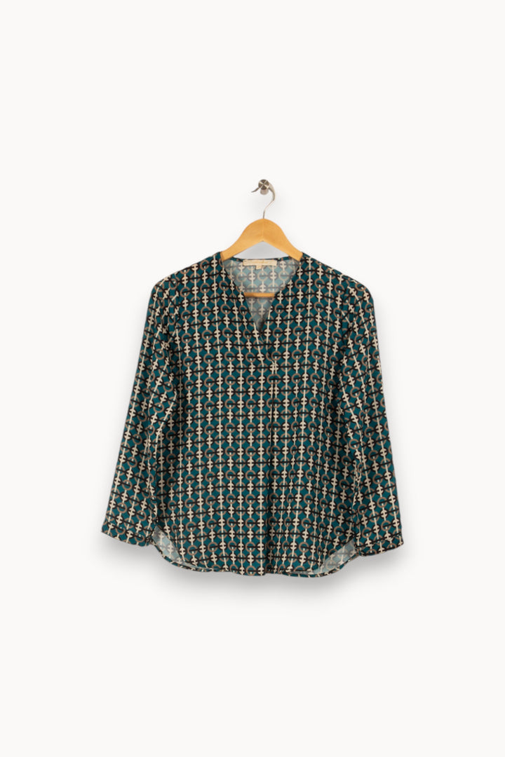 Blouse verte à motifs - Taille XS/34