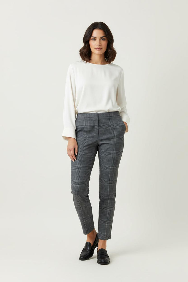 Pantalon Carreaux Gris - Taille S/36 de la marque Tara Jarmon | PARAD16042 - Vendu par Paradigme - Image 1