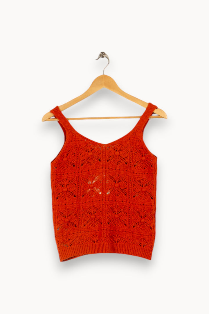 Débardeur tricoté orange - Taille XS/34