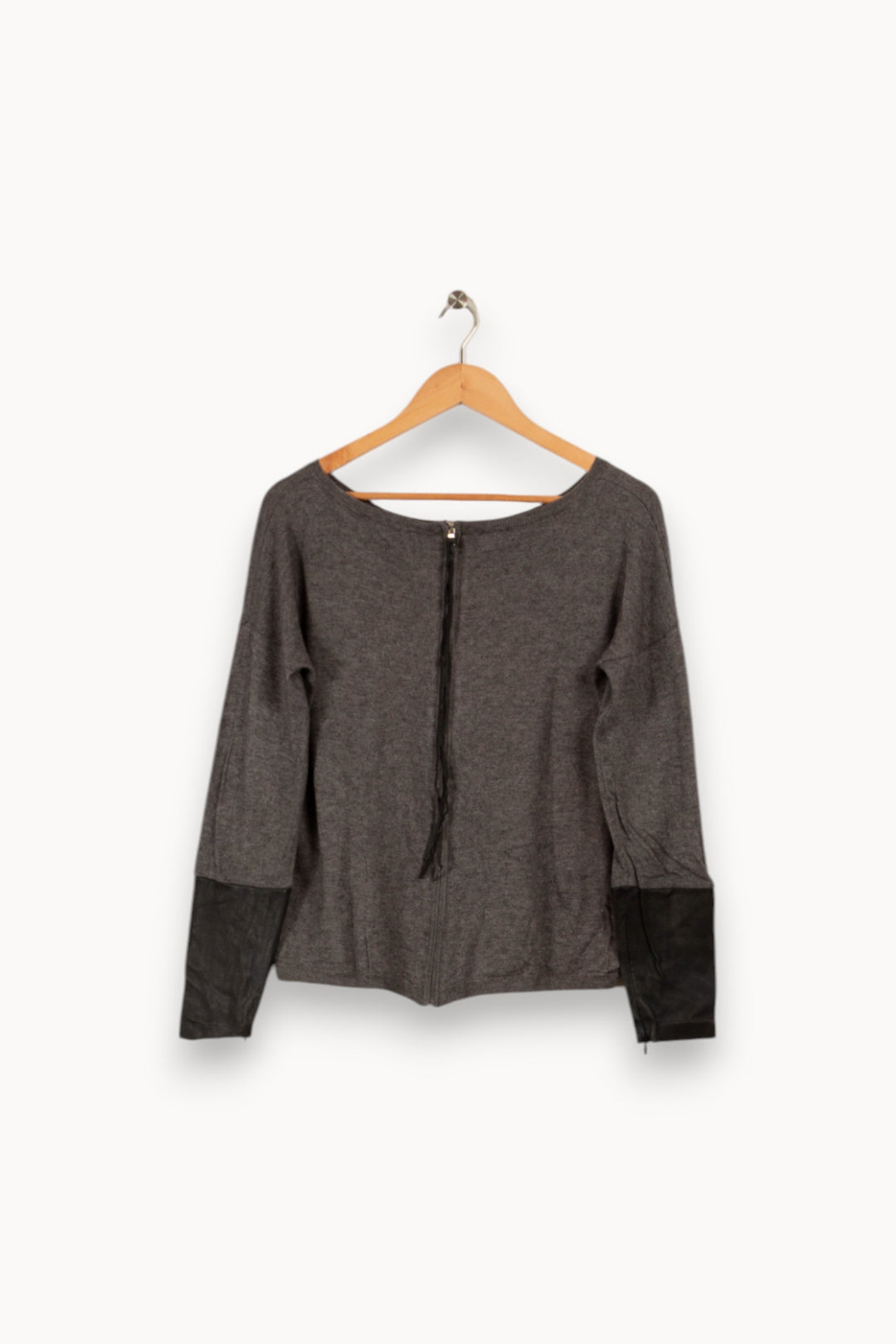 Pull gris bimatière - Taille S/36