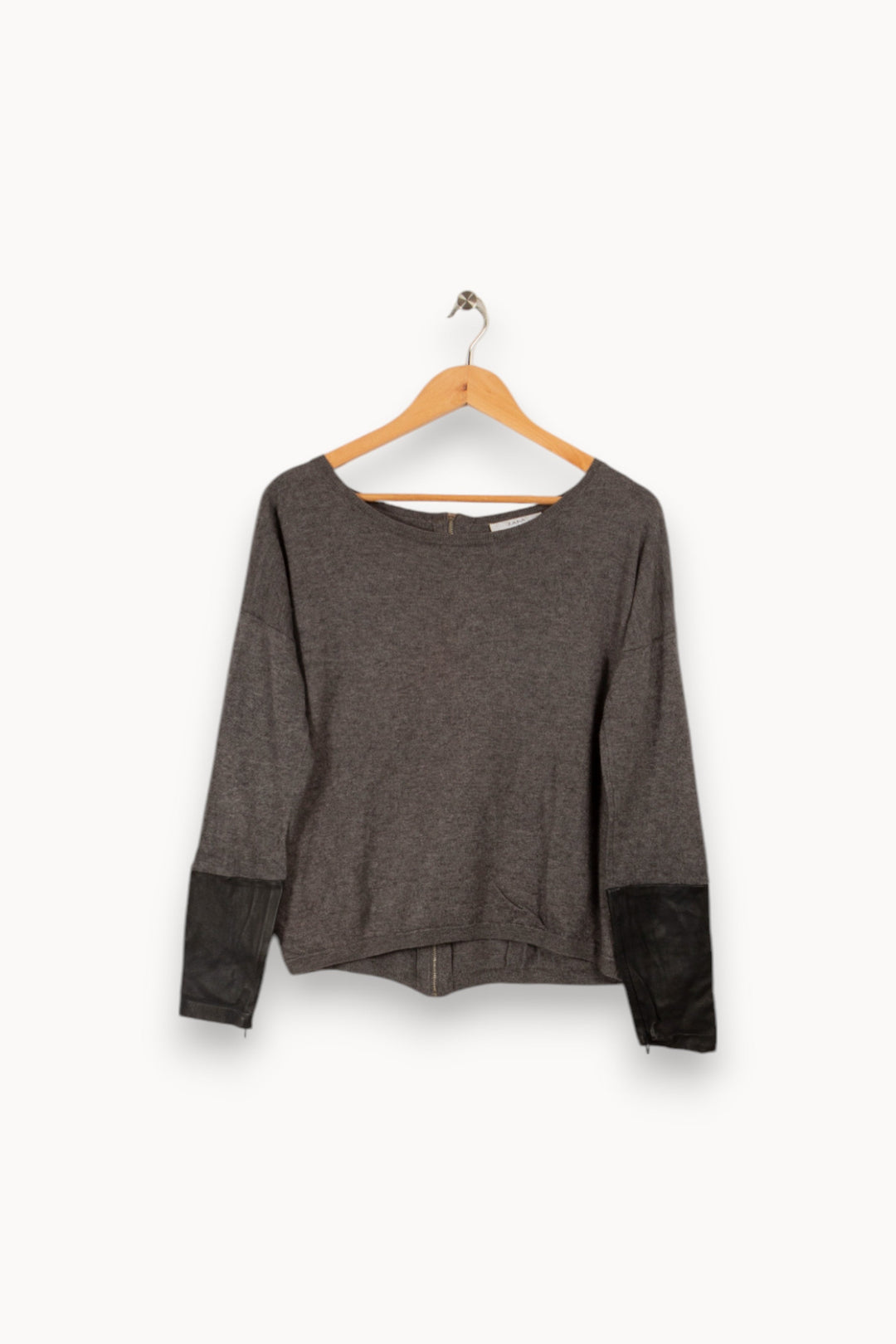 Pull gris bimatière - Taille S/36