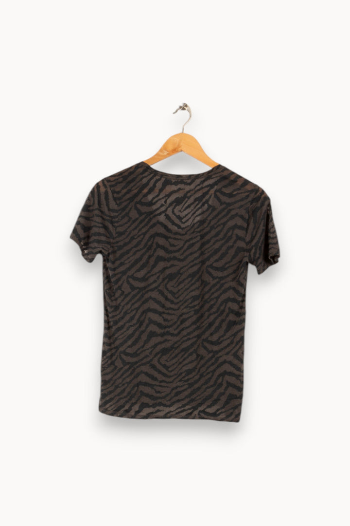T-shirt gris foncé zébré - Taille XS/34
