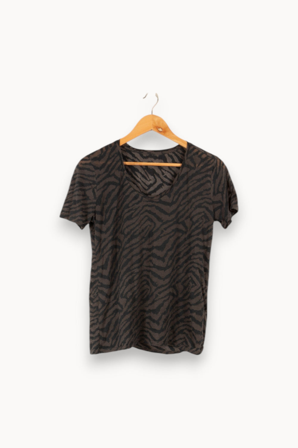 T-shirt gris foncé zébré - Taille XS/34