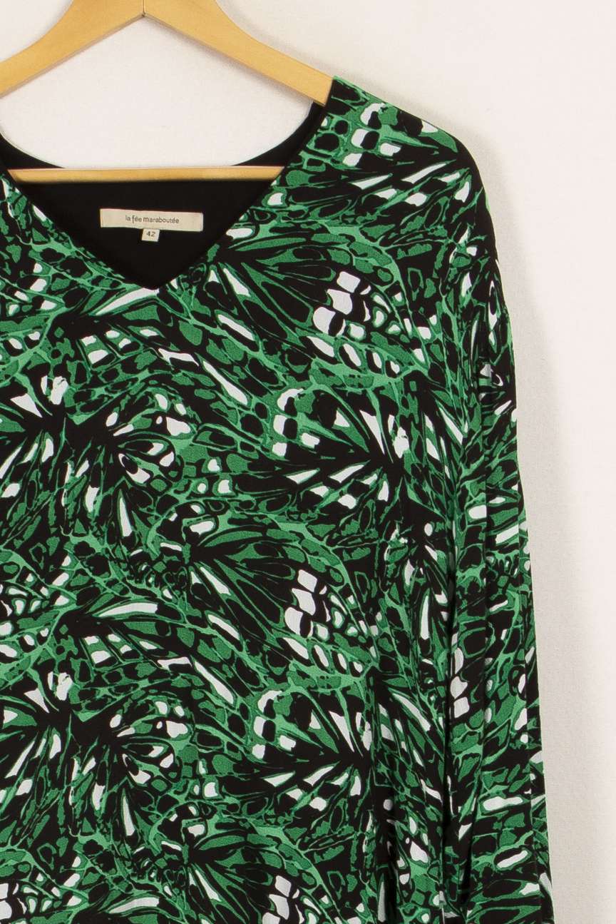 Robe verte à motifs - Taille XL/42