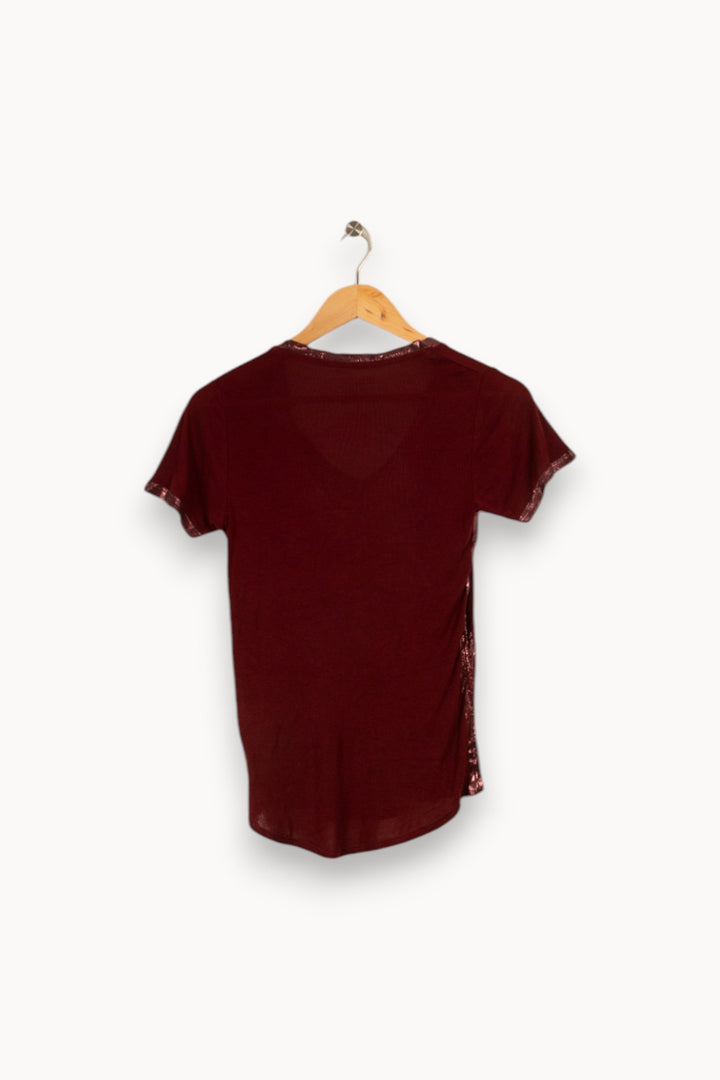 T-shirt bordeaux - Taille S/36