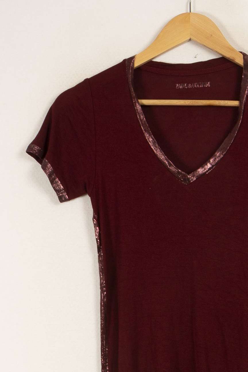 T-shirt bordeaux - Taille S/36