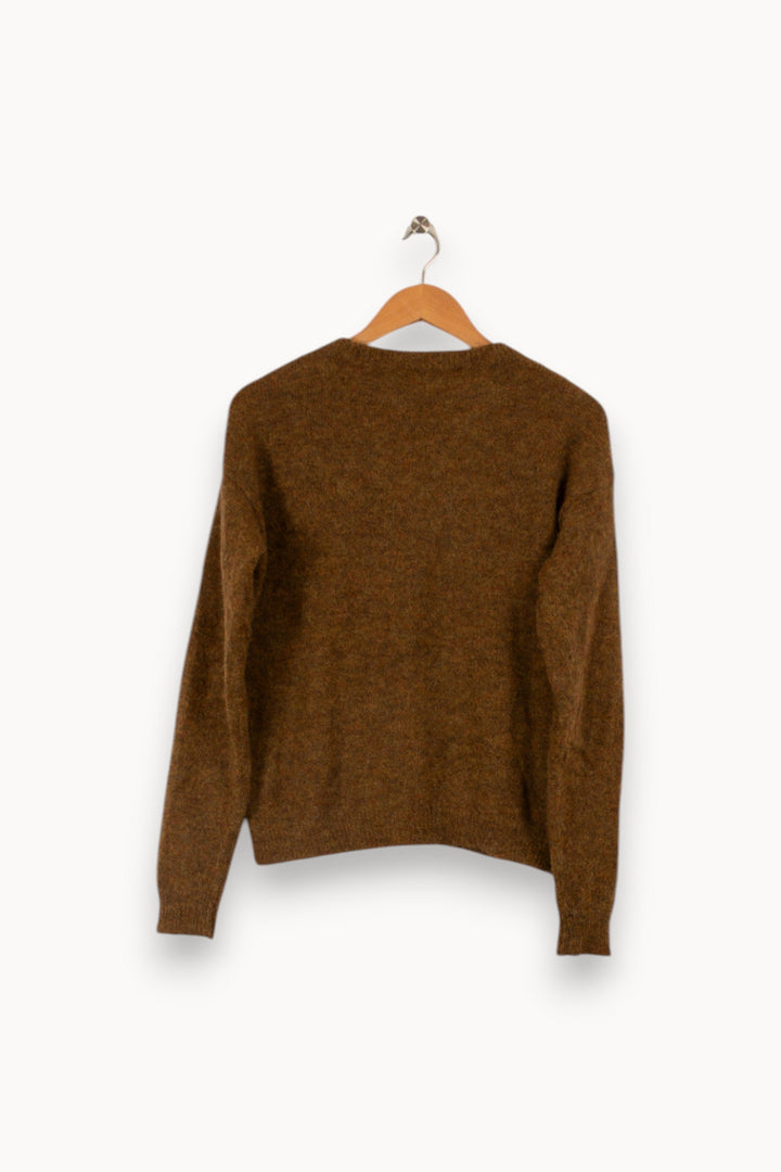 Pull en maille marron/vert - Taille S/36