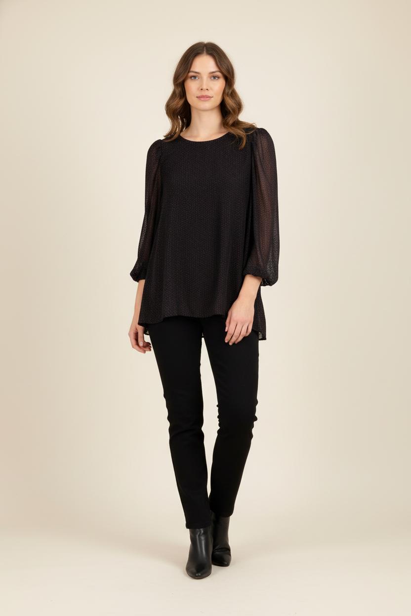 Blouse noire et violette - Taille S/36