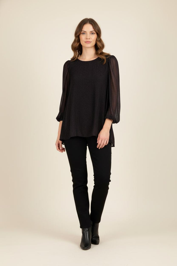 Blouse noire et violette - Taille S/36