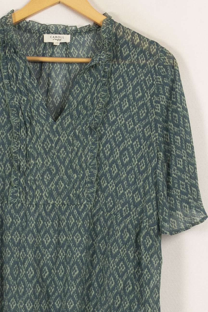 Blouse verte/bleue à motifs - Taille XXL/44