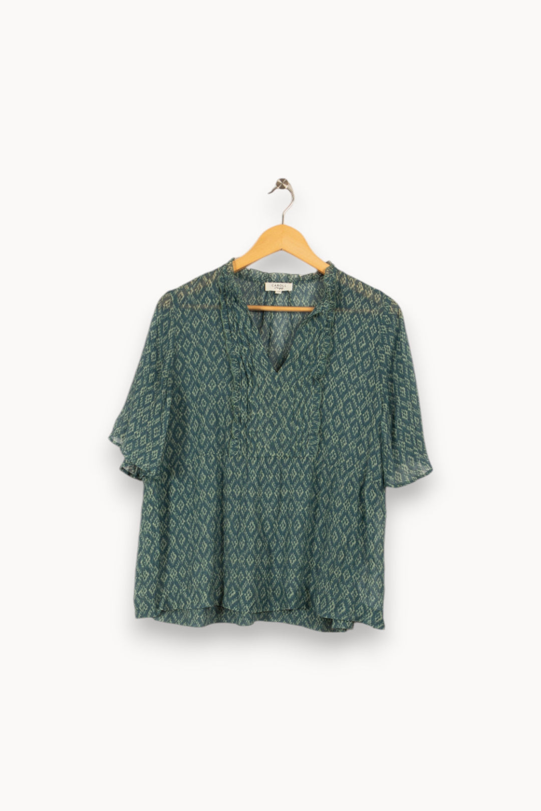 Blouse verte/bleue à motifs - Taille XXL/44