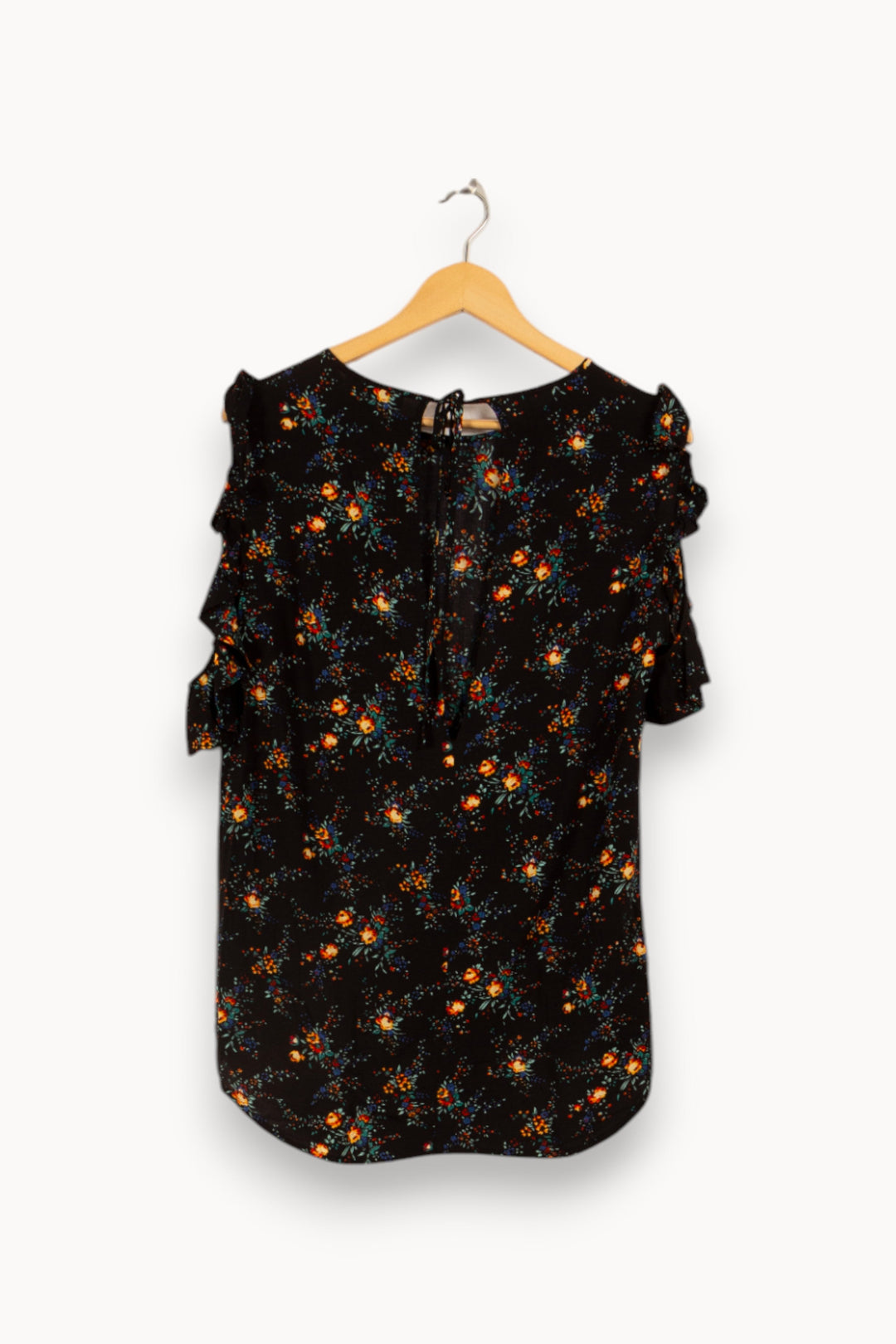 Top noir à motifs multicolores - Taille S/36