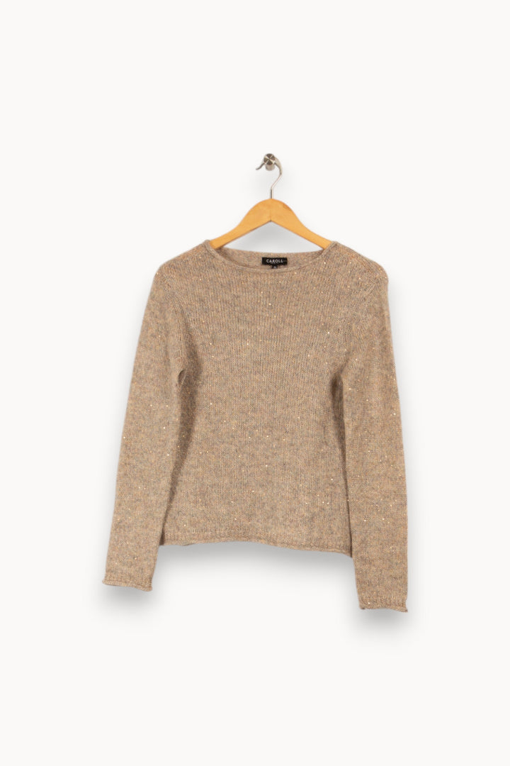 Pull en maille beige brillant - Taille S/36