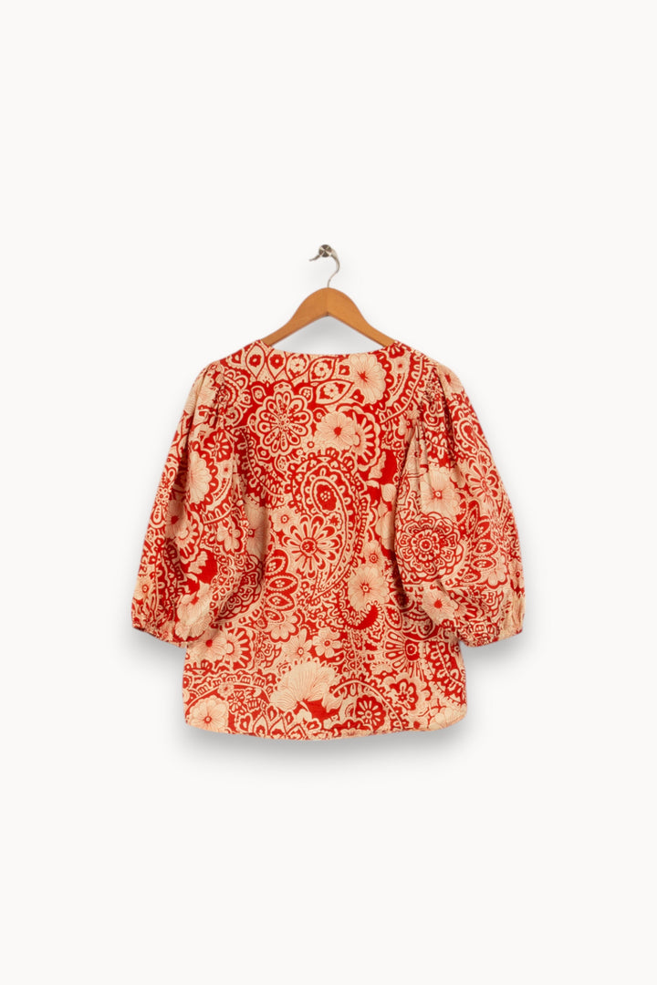 Blouse rouge à motifs - Taille M/38