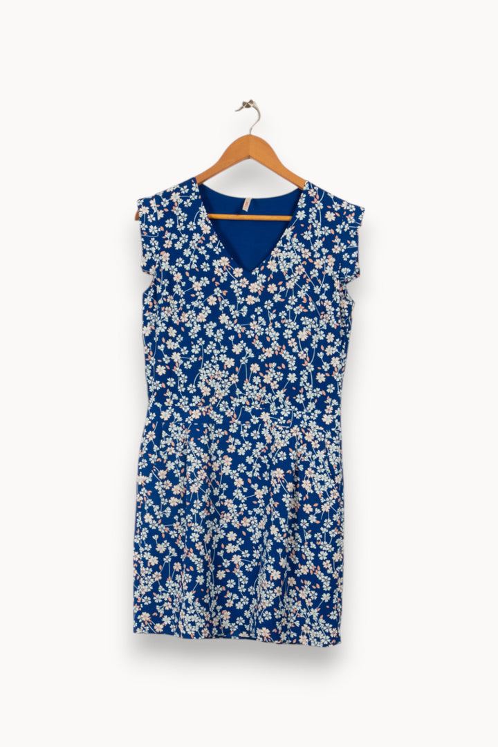 Robe bleue à motifs fleurs - Taille M/38