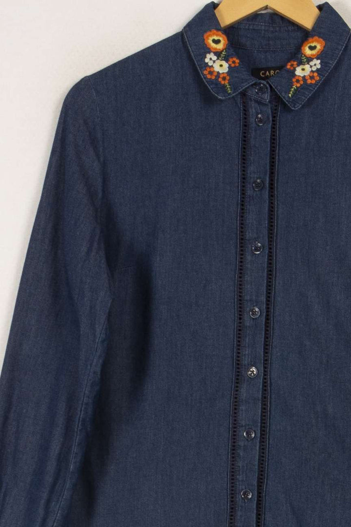 Chemise bleue avec broderies - Taille L/40