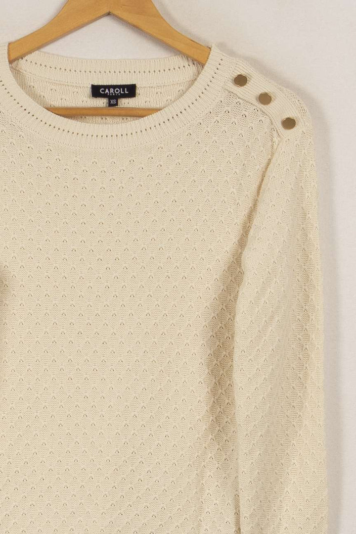 Pull en maille blanc - Taille XS/34