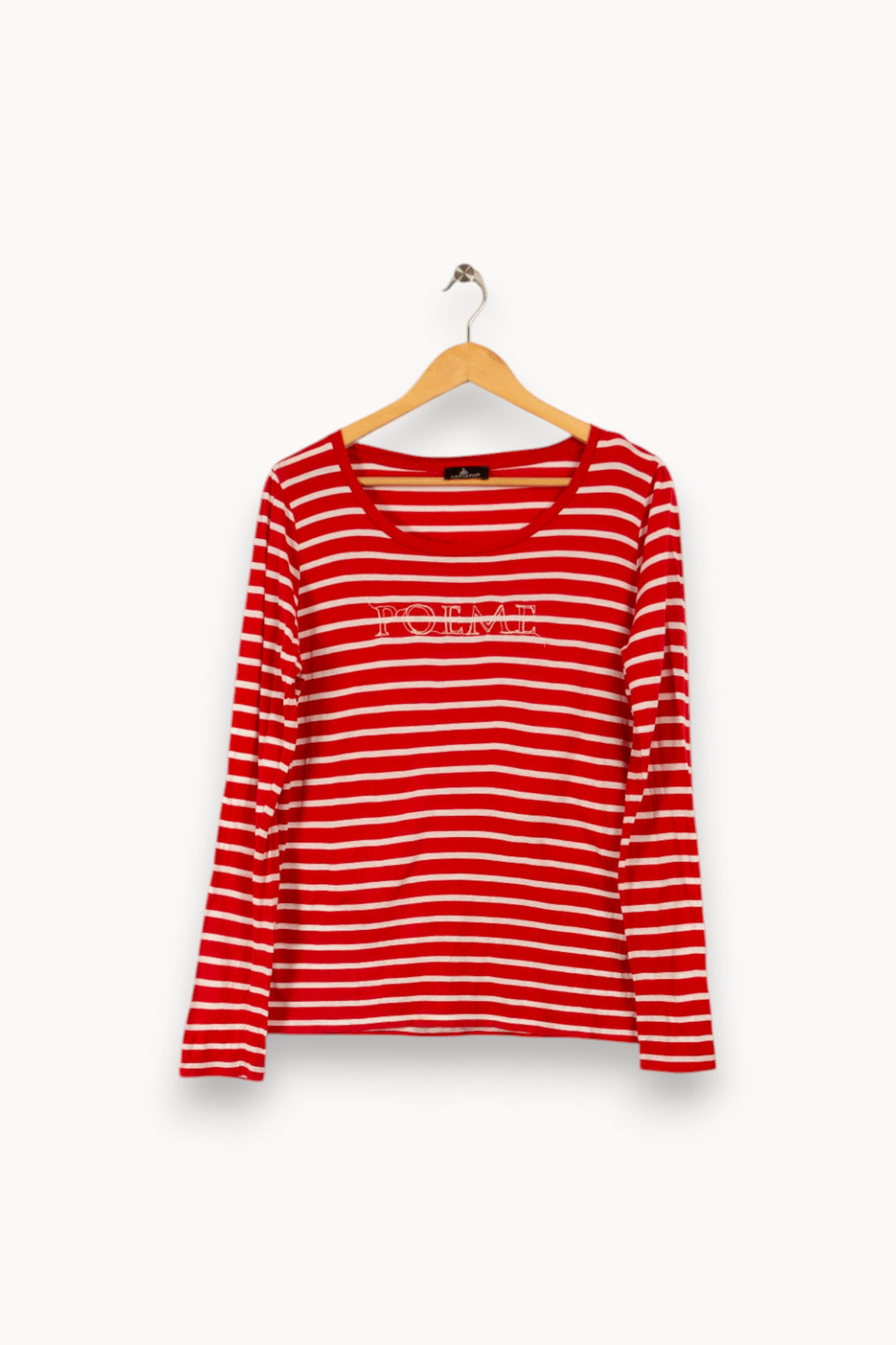 T-shirt rouge et blanc rayé - Taille XXL/44