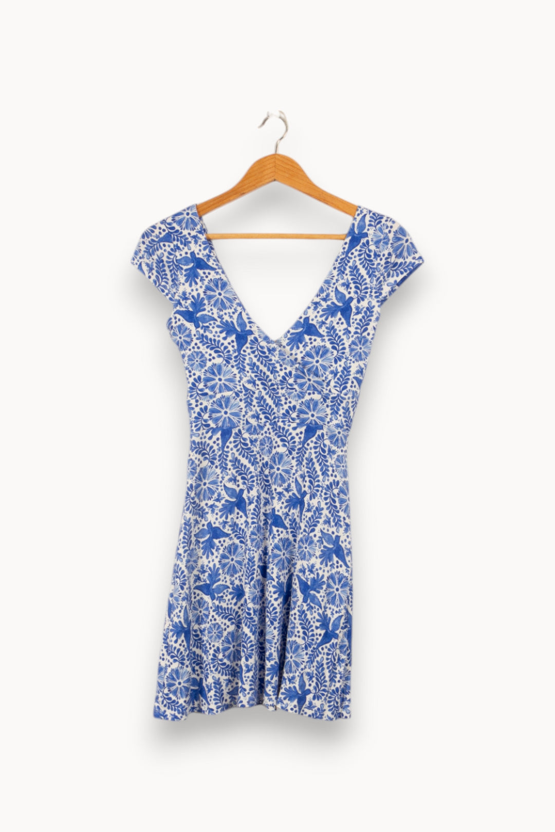 Robe bleue et blanche à motifs - Taille XS/34