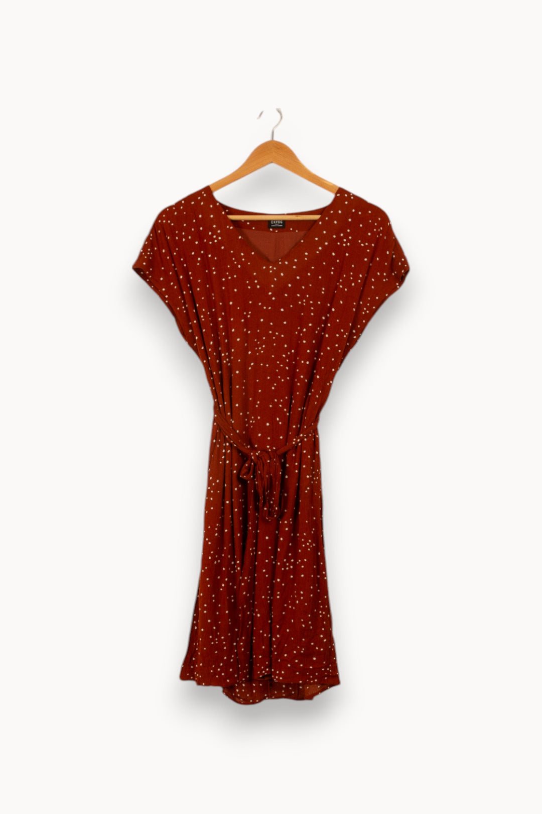 Robe marron à pois - Taille XS/34