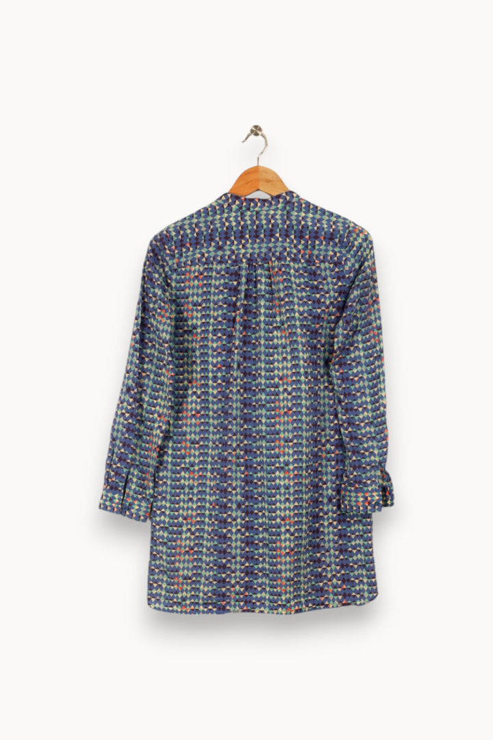 Blouse bleue à motifs - Taille XS/34