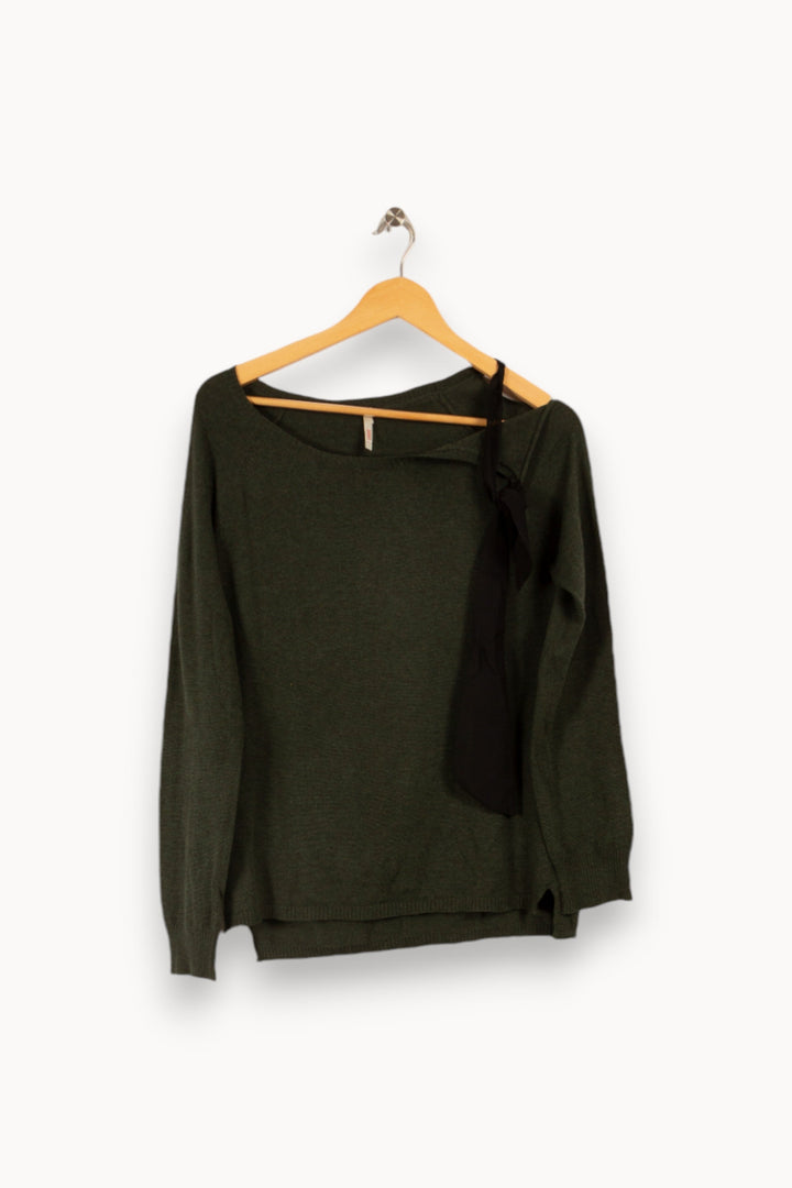 Sweat léger vert foncé avec nœud - Taille M/38