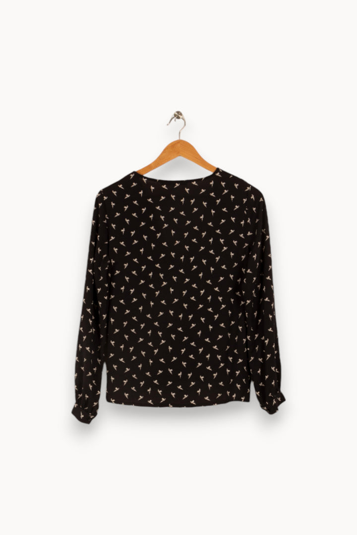 Blouse noire à motifs - Taille M/38